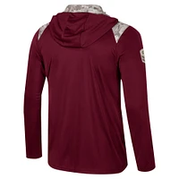 Men's Colosseum Maroon Virginia Tech Hokies OHT Military Appreciation Quarter-Zip Hoodie Jacket