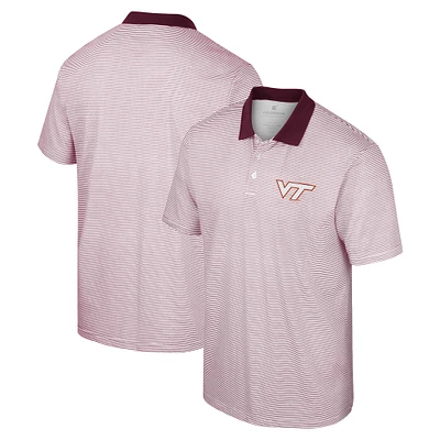 Polo à rayures Colosseum Virginia Tech Hokies pour homme, blanc