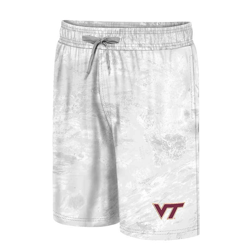 Men's Colosseum White Virginia Tech Hokies Realtree Aspect Ohana Swim Shorts