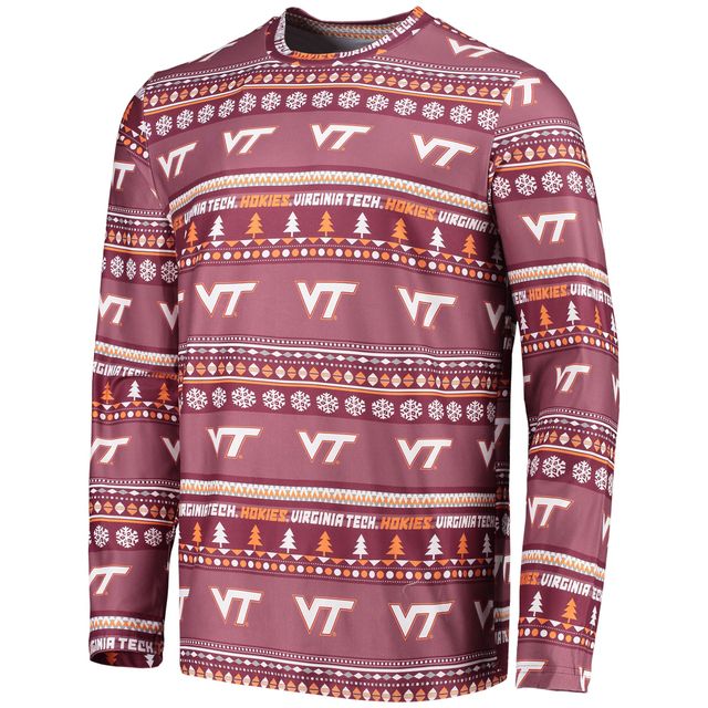 Concepts Sport Virginia Tech Hokies Ugly Sweater T-shirt et pantalon à manches longues pour homme