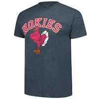 Men's Heather Charcoal Virginia Tech Hokies Basic Arch Mascot Logo T-Shirt