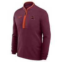 Men's Nike Maroon Virginia Tech Hokies Coaches Courtside Basketball Victory Performance Quarter-Zip Top