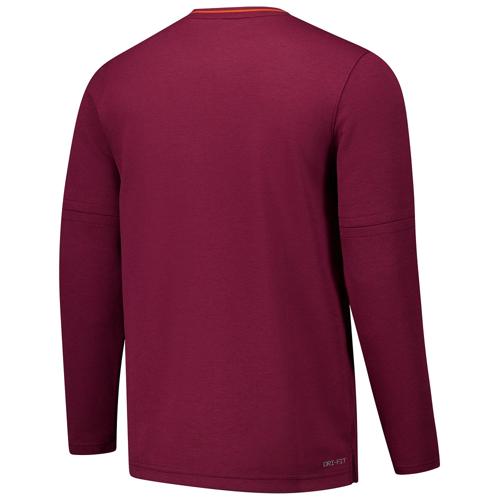 Men's Nike Maroon Virginia Tech Hokies Coaches Quarter-Zip Jacket