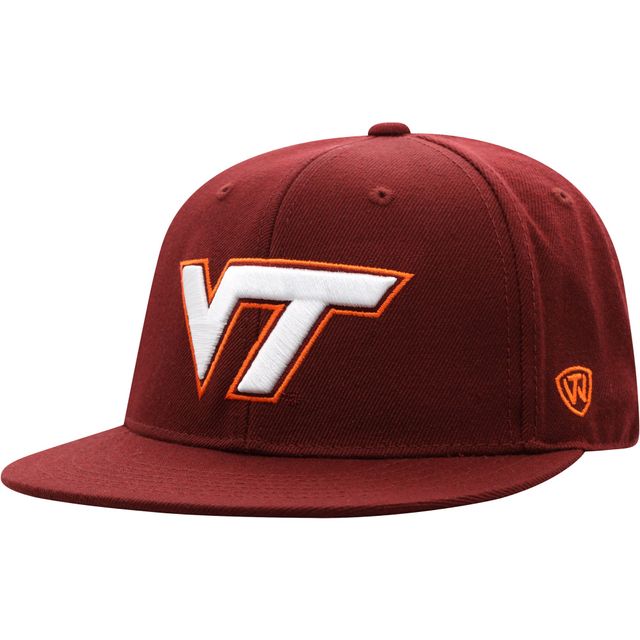 Chapeau ajusté couleur marron Virginia Tech Hokies pour hommes Top of the World