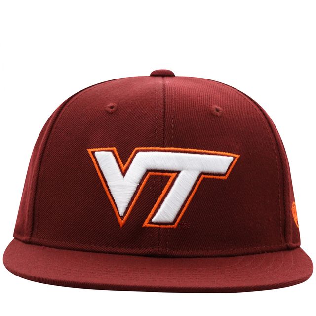 Chapeau ajusté couleur marron Virginia Tech Hokies pour hommes Top of the World