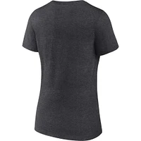 Women's Fanatics Heather Charcoal Virginia Tech Hokies Campus V-Neck T-Shirt