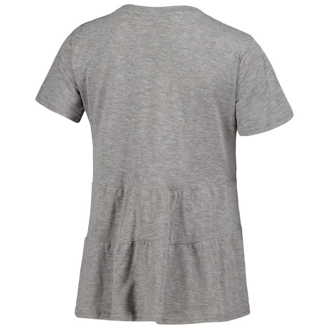 T-shirt gris à volants Virginia Tech Hokies Willow pour femmes