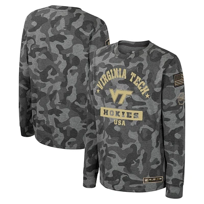 Youth Colosseum Camo Virginia Tech Hokies OHT Military Appreciation Dark Star Long Sleeve T-Shirt
