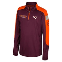 Youth Colosseum  Maroon Virginia Tech Hokies OHT Military Appreciation Cyclone Quarter-Zip Windshirt