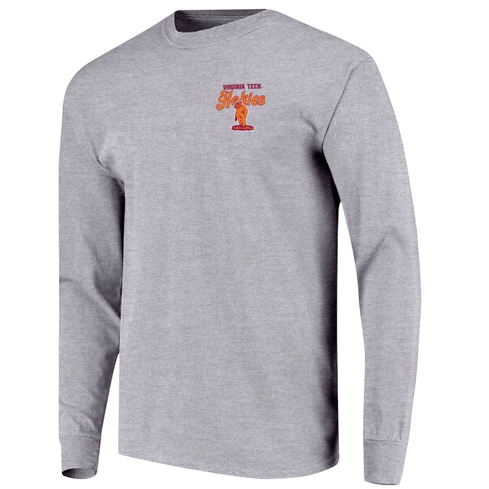 Youth Gray Virginia Tech Hokies Retro Script Long Sleeve T-Shirt