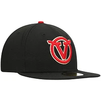 Men's New Era Black Visalia Rawhide Authentic Collection Team Home 59FIFTY Fitted Hat