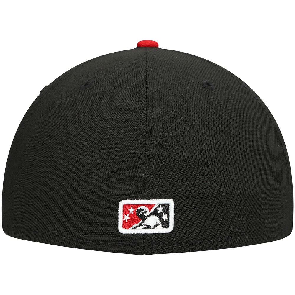 Men's New Era Black Visalia Rawhide Authentic Collection Team Home 59FIFTY Fitted Hat