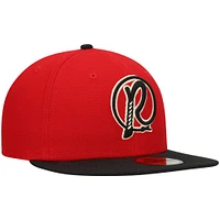 Men's New Era Red Visalia Rawhide Authentic Collection Road 59FIFTY Fitted Hat