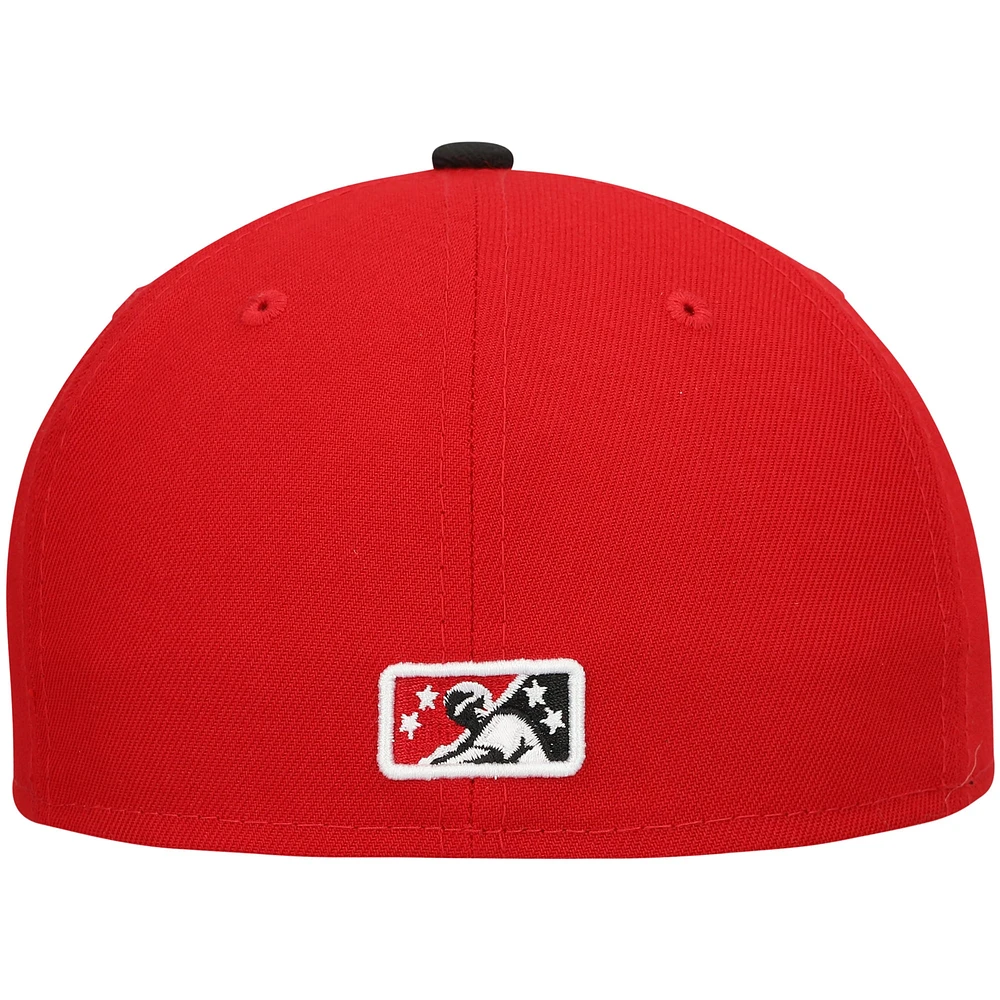Men's New Era Red Visalia Rawhide Authentic Collection Road 59FIFTY Fitted Hat