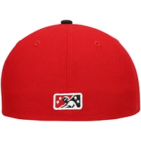 Men's New Era Red Visalia Rawhide Authentic Collection Road 59FIFTY Fitted Hat