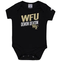 Infant Champion Black/Heather Gray Wake Forest Demon Deacons I Wanna Be Three-Pack Bodysuit Set