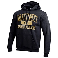 Men's Champion Black Wake Forest Demon Deacons Arch Pill Pullover Hoodie