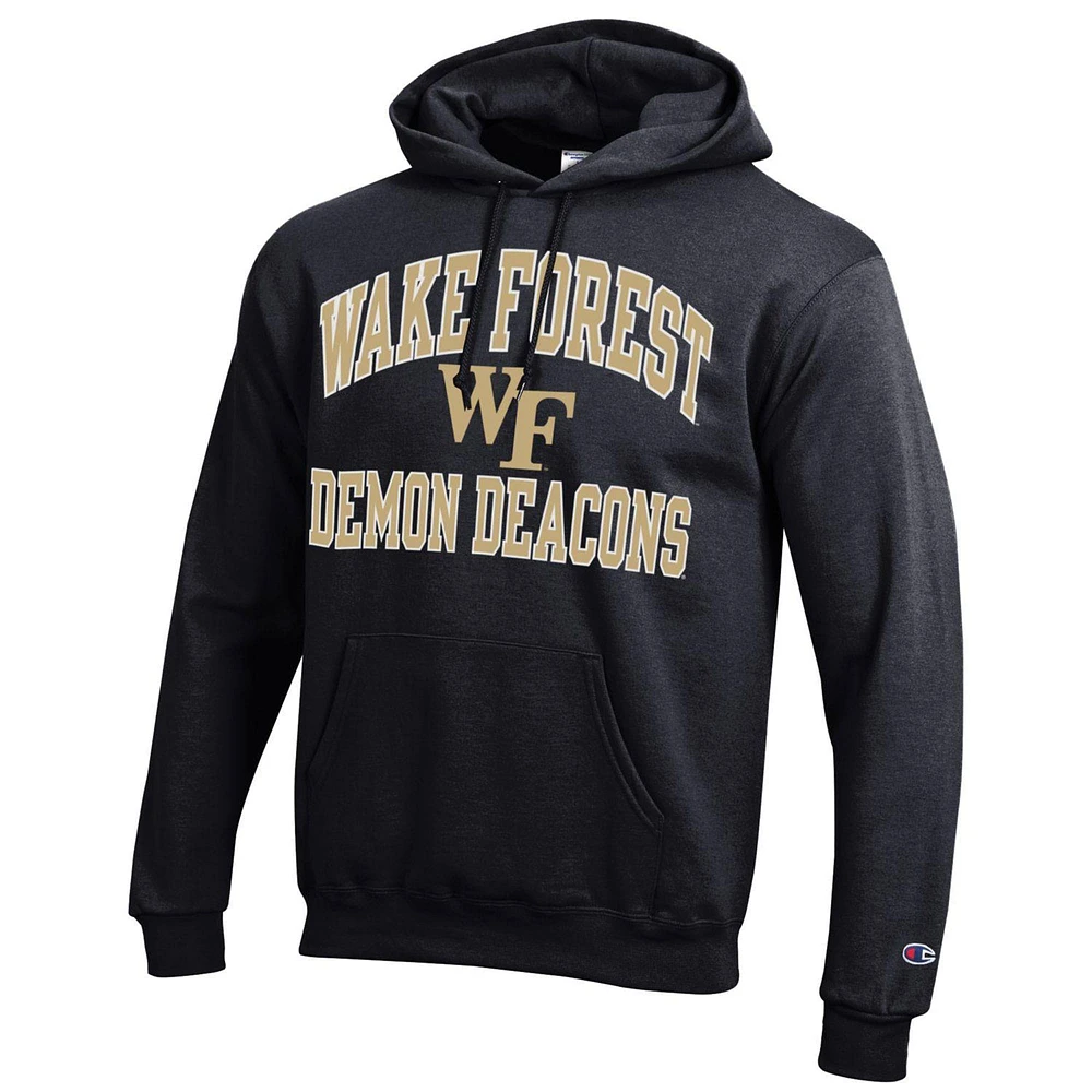 Men's Champion Black Wake Forest Demon Deacons High Motor Pullover Hoodie