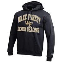 Men's Champion Black Wake Forest Demon Deacons High Motor Pullover Hoodie