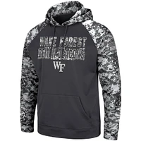 Men's Colosseum Charcoal Wake Forest Demon Deacons OHT Military Appreciation Digital Camo Pullover Hoodie