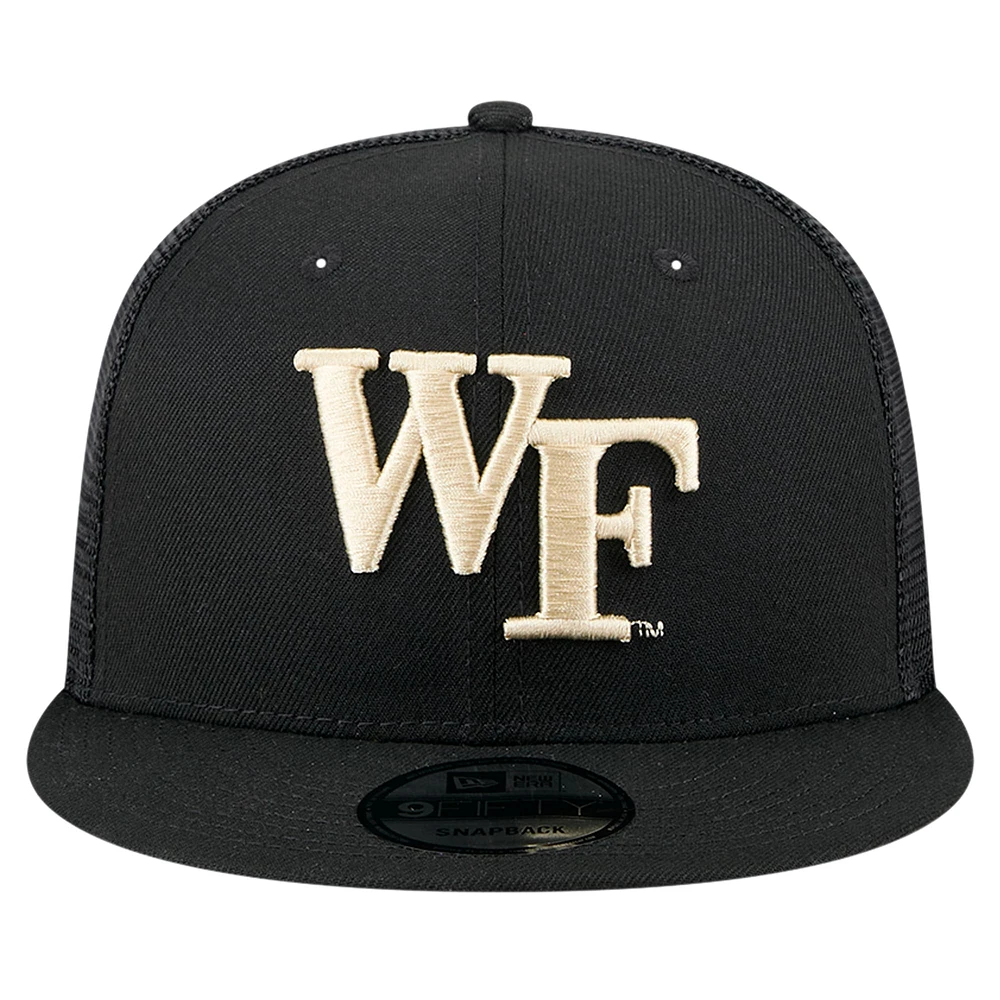 Men's New Era Black Wake Forest Demon Deacons 9FIFTY Trucker Snapback Hat