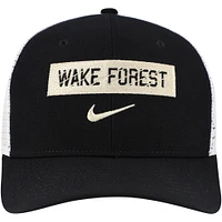 Men's Nike Black Wake Forest Demon Deacons 2024/25 Sideline Rise Trucker Adjustable Hat