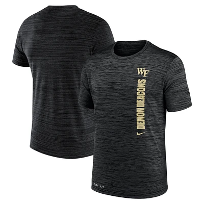 T-shirt Nike Wake Forest Demon Deacons 2024 Sideline Velocity Legend Performance pour homme, noir