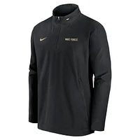 Men's Nike Black Wake Forest Demon Deacons 2024 Sideline Coach Quarter-Zip Hoodie Jacket