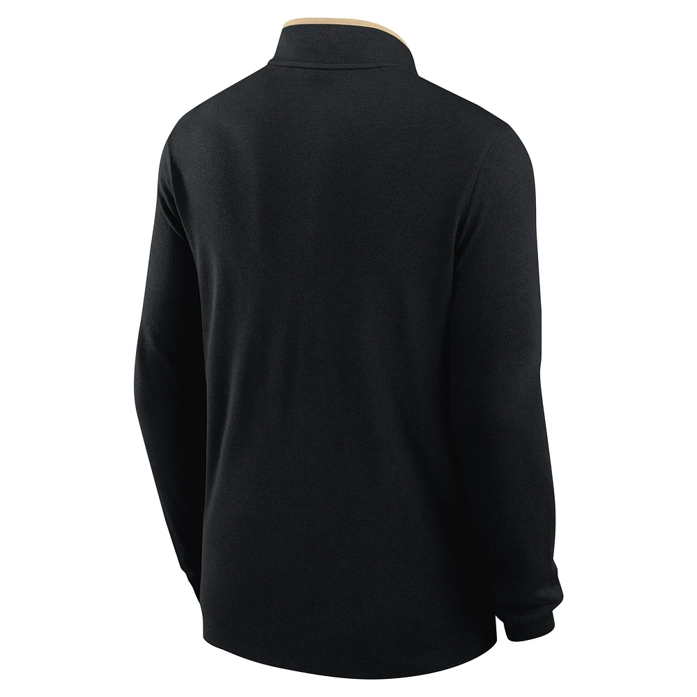 Haut à glissière quart de tour Nike Black Wake Forest Demon Deacons Coaches Courtside Basketball Victory Performance pour homme