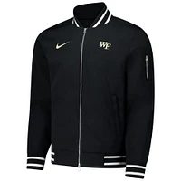 Men's Nike  Black Wake Forest Demon Deacons Full-Zip Bomber Jacket
