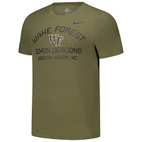 Men's Nike  Olive Wake Forest Demon Deacons 2024 Military Appreciation Performance T-Shirt