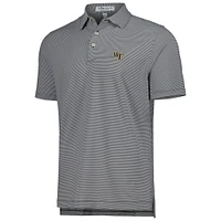 Polo en jersey rayé Performance Peter Millar Black Wake Forest Demon Deacons Jubilee pour homme