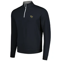 Men's Peter Millar Black Wake Forest Demon Deacons Perth Performance Quarter-Zip Top