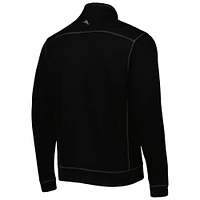 Men's Tommy Bahama Black Wake Forest Demon Deacons Tobago Bay Tri-Blend Half-Zip Pullover