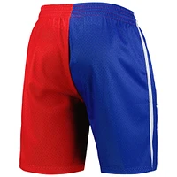 Men's Mitchell & Ness Blue/Red Washington Bullets Hardwood Classics 1996 Split Swingman Shorts