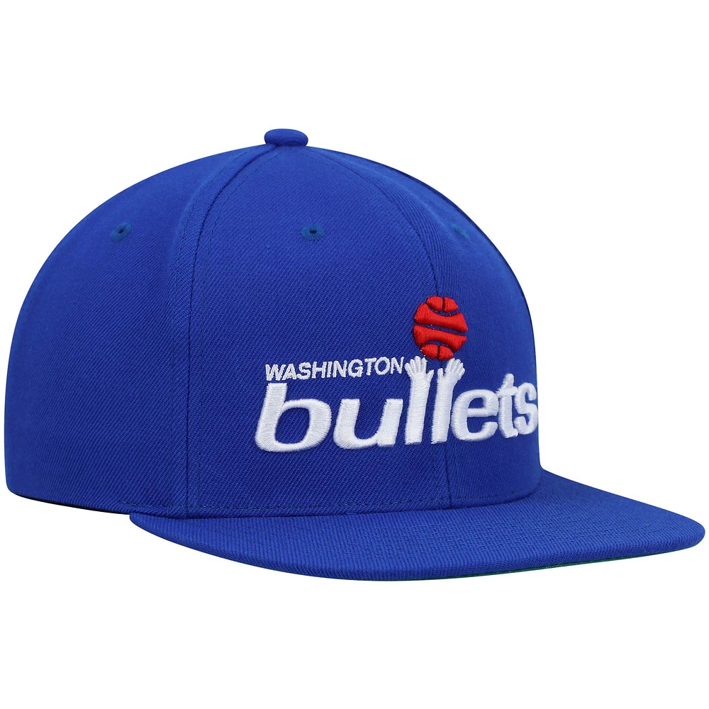 Men's Mitchell & Ness Blue Washington Bullets Hardwood Classics Team Ground 2.0 Snapback Hat