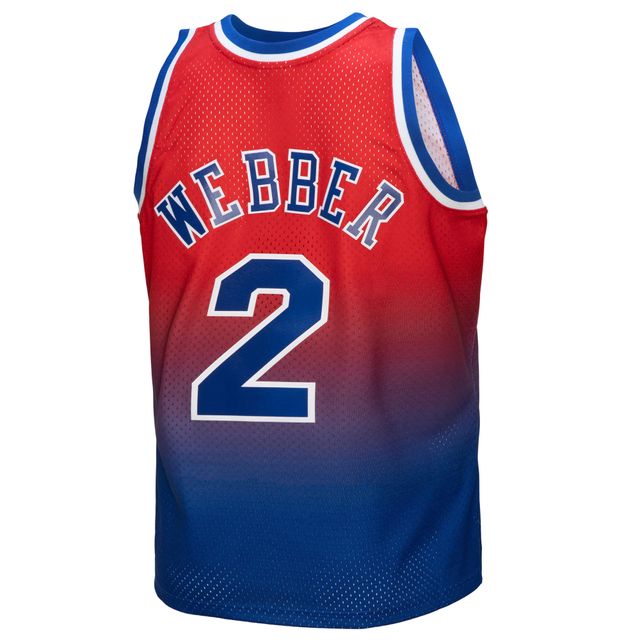 Maillot Homme Mitchell & Ness Chris Webber Royal/Rouge Washington Bullets 1994/95 Hardwood Classics Fadeaway Swingman Player
