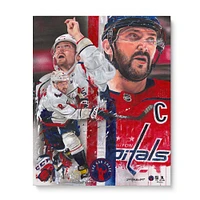 Alex Ovechkin Washington Capitals Stretched 16" x 20" Embellished Canvas Giclee Print - Art by David Arrigo