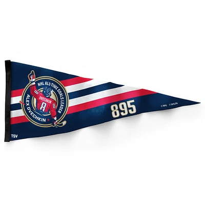 Fanion de collection 12" x 30" d'Alexander Ovechkin, meilleur buteur de tous les temps de la LNH des Capitals de Washington