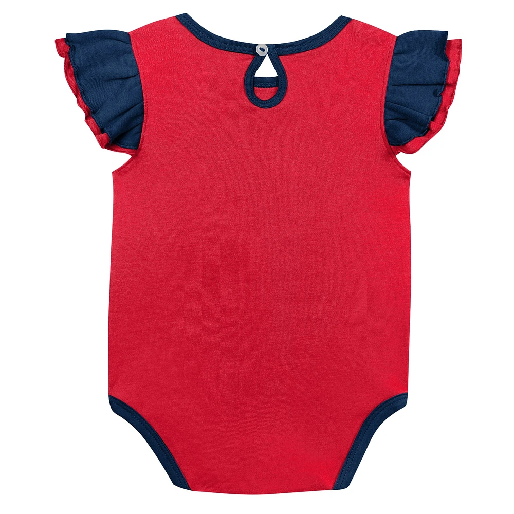 Girls Infant Red/Navy Washington Capitals Two-Pack Training Bodysuit Set