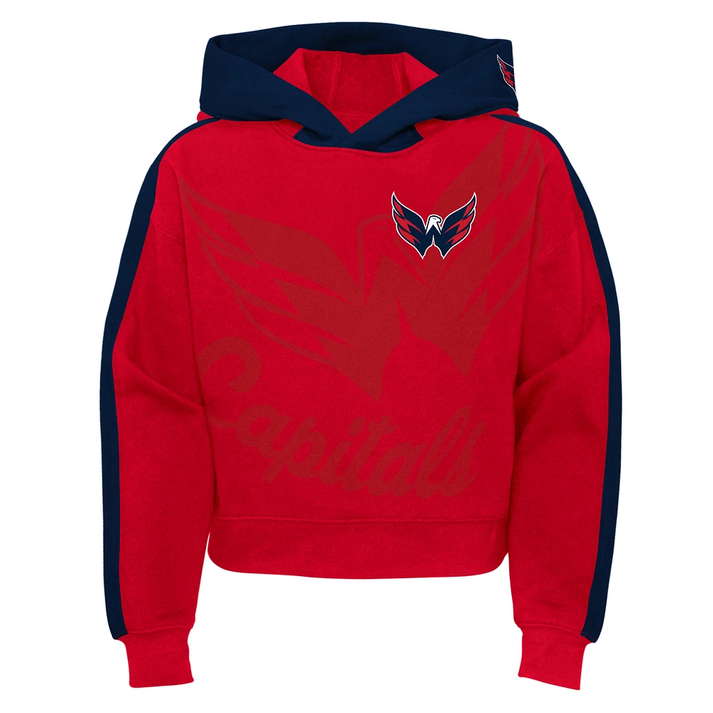 Girls Youth Red Washington Capitals Record Setter Pullover Hoodie