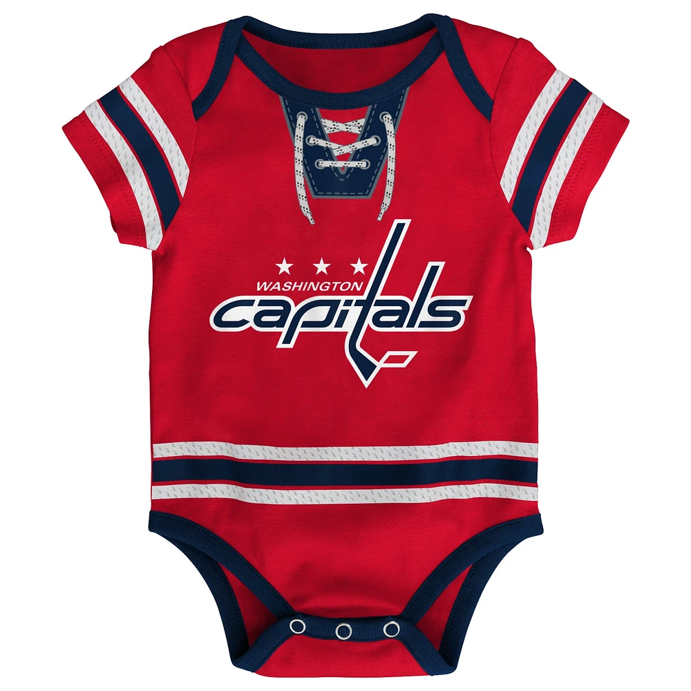 Infant Red Washington Capitals Hockey Jersey Bodysuit