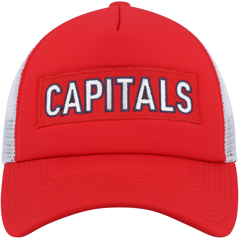 Casquette snapback adidas Washington Capitals Team Plate Trucker pour hommes, rouge/blanc