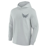 Men's Fanatics Gray Washington Capitals Elements Lightweight Tri-Blend Fleece Hoodie