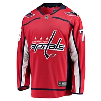 Maillot de joueur échappé à domicile Fanatics John Carlson rouge des Capitals Washington pour hommes