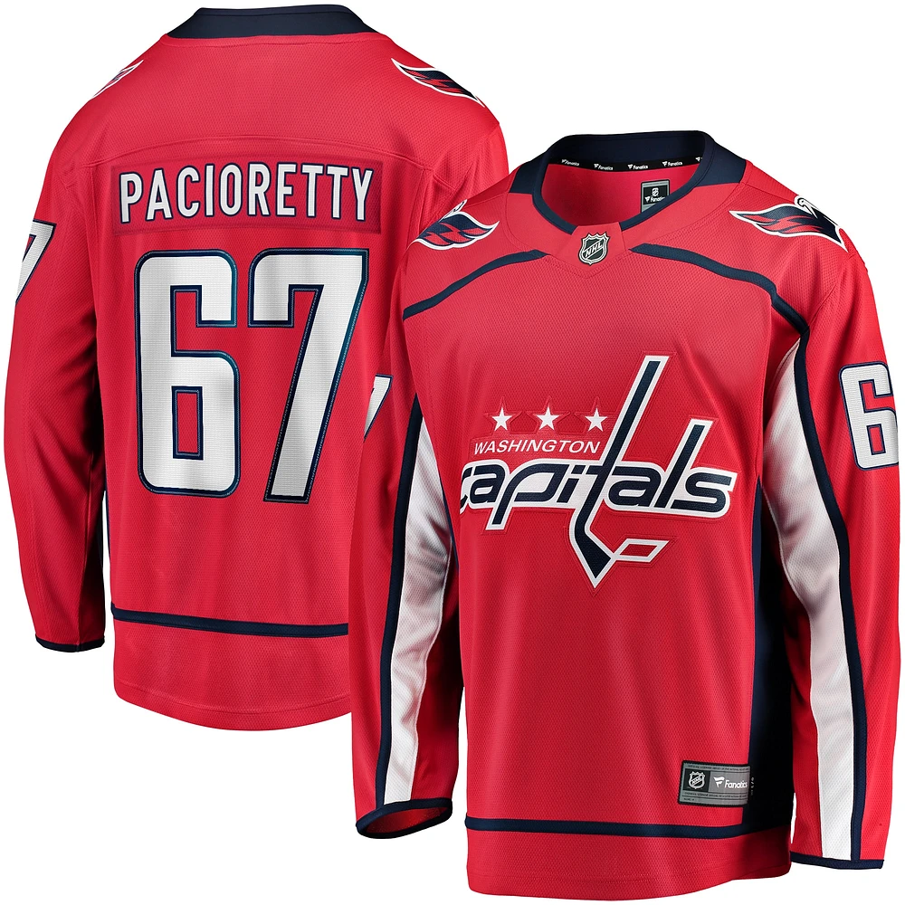 Maillot de joueur échappé à domicile Fanatics Max Pacioretty des Capitals Washington pour hommes, rouge