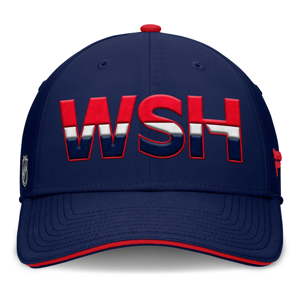 Men's Fanatics Navy/Red Washington Capitals Authentic Pro Rink Team Code Flex Hat