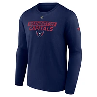 Men's Fanatics  Navy Washington Capitals Authentic Pro Core Primary Long Sleeve T-Shirt