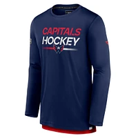 Men's Fanatics  Navy Washington Capitals Authentic Pro Long Sleeve T-Shirt