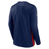 T-shirt à manches longues Fanatics Navy Washington Capitals Authentic Pro Rink Performance pour hommes